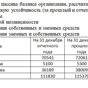 Используя данные раздела пассива баланса организации, рассчитайте коэффициенты, характеризующие финансовую устойчивость (за прошлый и отчетный год). Сравните с